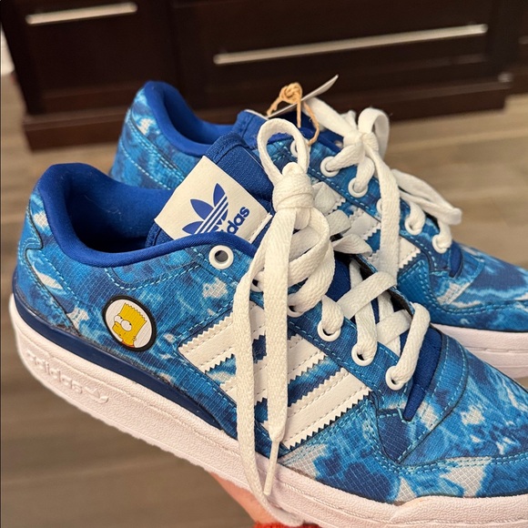 Adidas the Simpsons Forum Low J Kids Tie-Dye Blue Sneakers